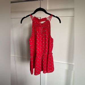 LOFT floral peplum tank